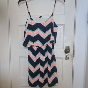 Rue21 Chevron Strappy Dress - Navy, Pink, Mint